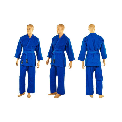 Кимоно дзюдо синее MATSA МА-0015-3 (х-б, р-р 3 (160см), вес 1,1кг)