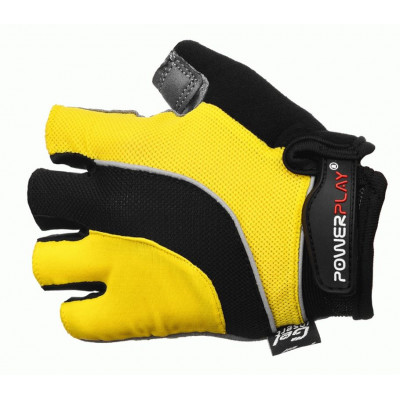 Велоперчатки PowerPlay 5037-C/L/black-yellow