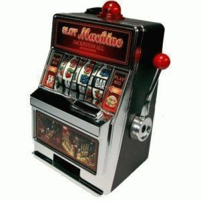 Игровой автомат-копилка LM-12 Однорукий бандит (пластик, металл, р-р 11,5*19,5*9см)