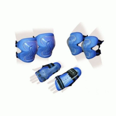 Защита спорт. наколенники, налокот., перчатки детская ZEL SK-4679B-M LUX (р-р M-8-12лет, синяя)