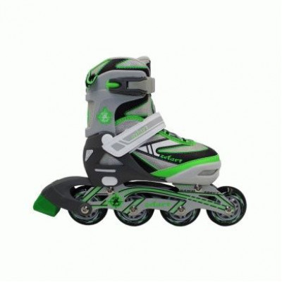 Роликовые коньки раздвижные ZEL Z-5104GRG(35-38) CANDY (PL, PVC,колесо PU,алюм. рама,сер-зелен)