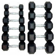 Гантель шестигранна гумова 15 кг HouseFit DD 6442-15