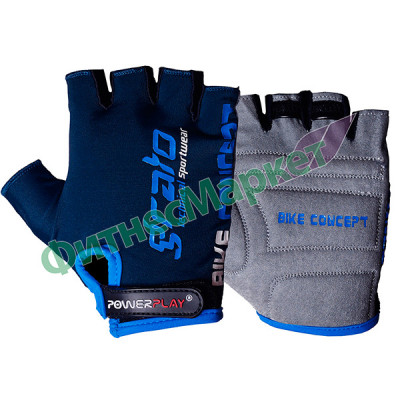 Велоперчатки PowerPlay 5029-E/XL/black/BLUE