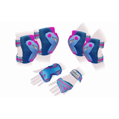 Защита спорт. наколенники, налокот., перчатки для взрослых ZEL SK-4685BP-L PERFECTION (L, сине-роз