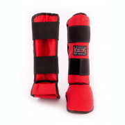 Боксинг Защита ног (голенка/стопа) №3 В (красная) -Усиление/синтетика